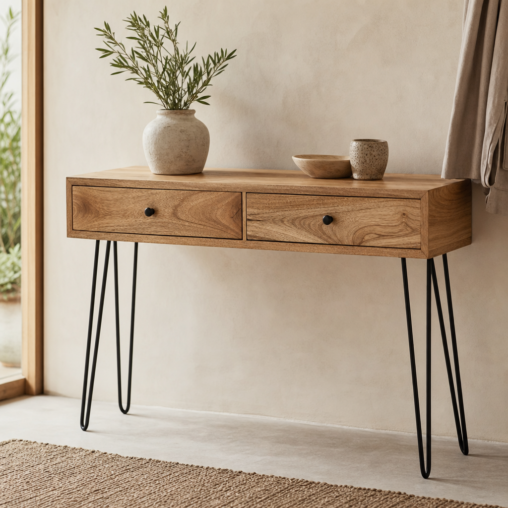 Édition Console en Bois Naturel Maison