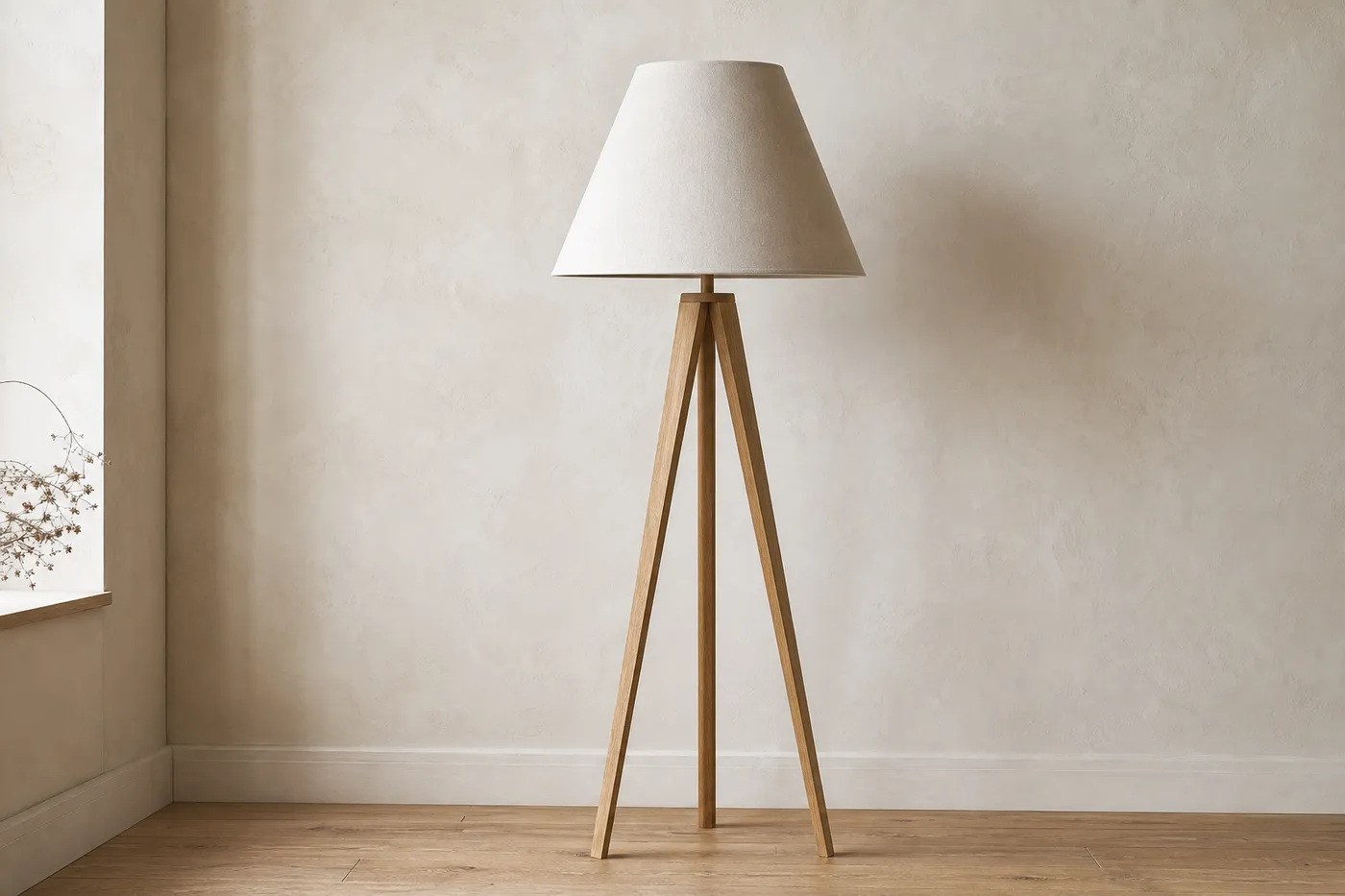 Collection Lampadaire Trépied Bois & Lin — N°16