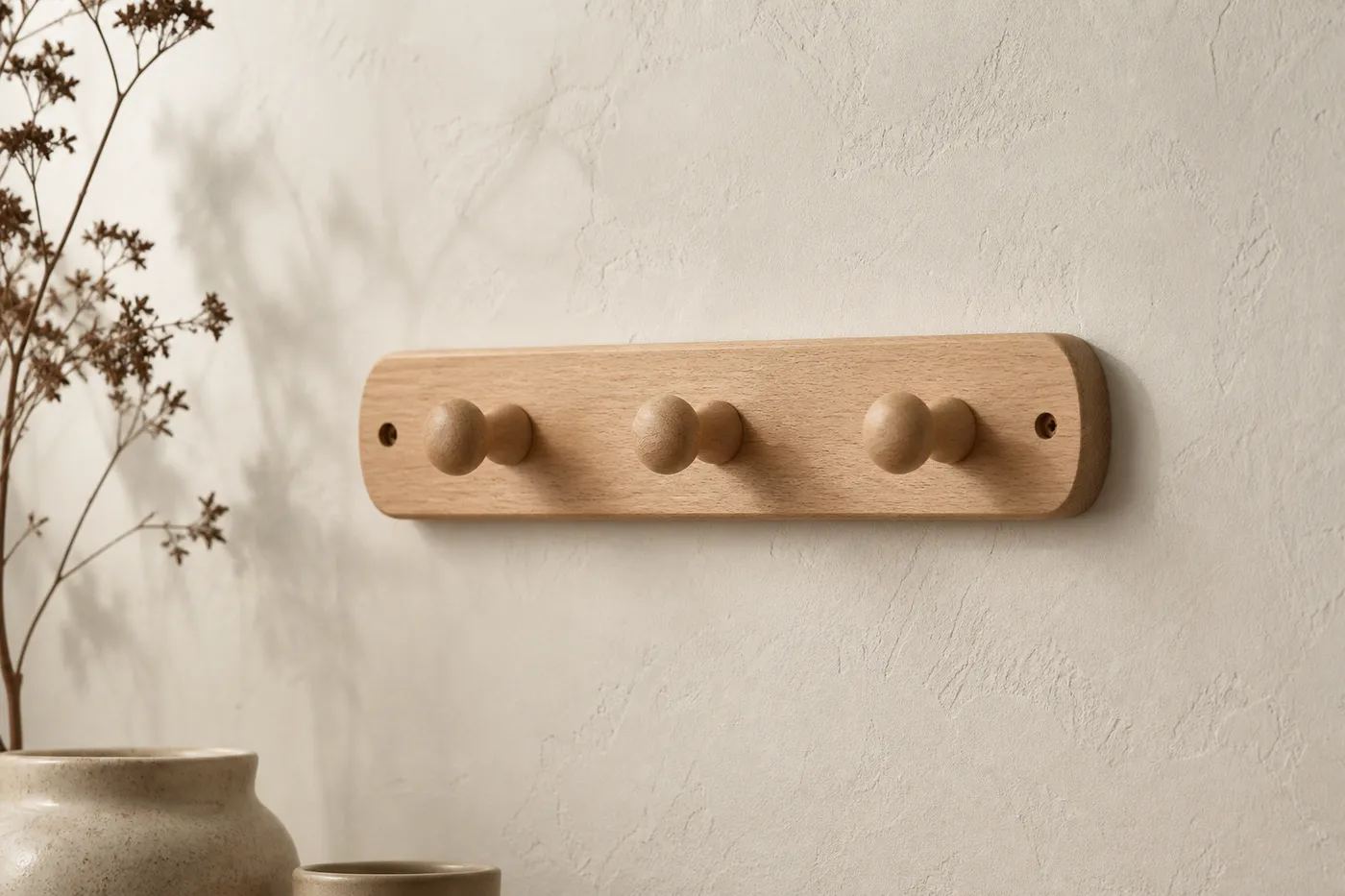 Collection Patère Murale Bois Naturel — Essentiel